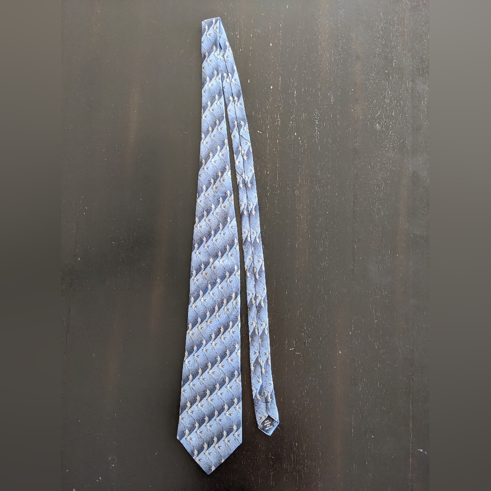 Blue Preservation Collection Silk Tie – Blue Fish Print